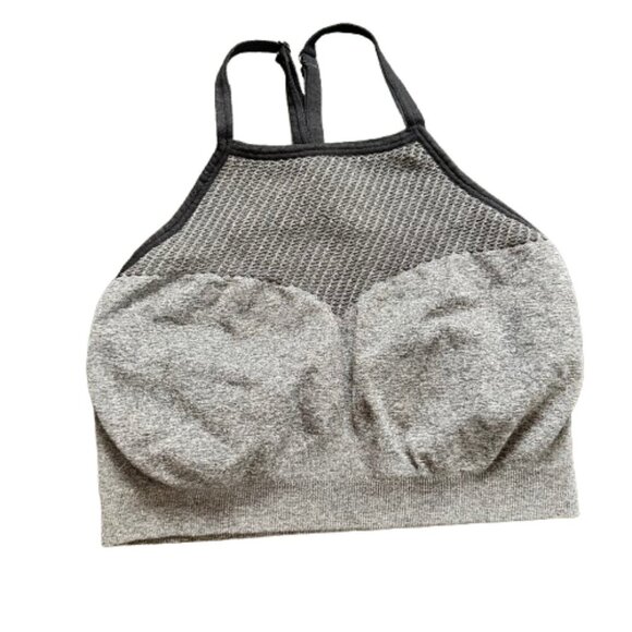 Nordstrom Zella Mesh Detail Halter Neck Sports Bra Bralette Bra Top Size Large - Picture 1 of 7